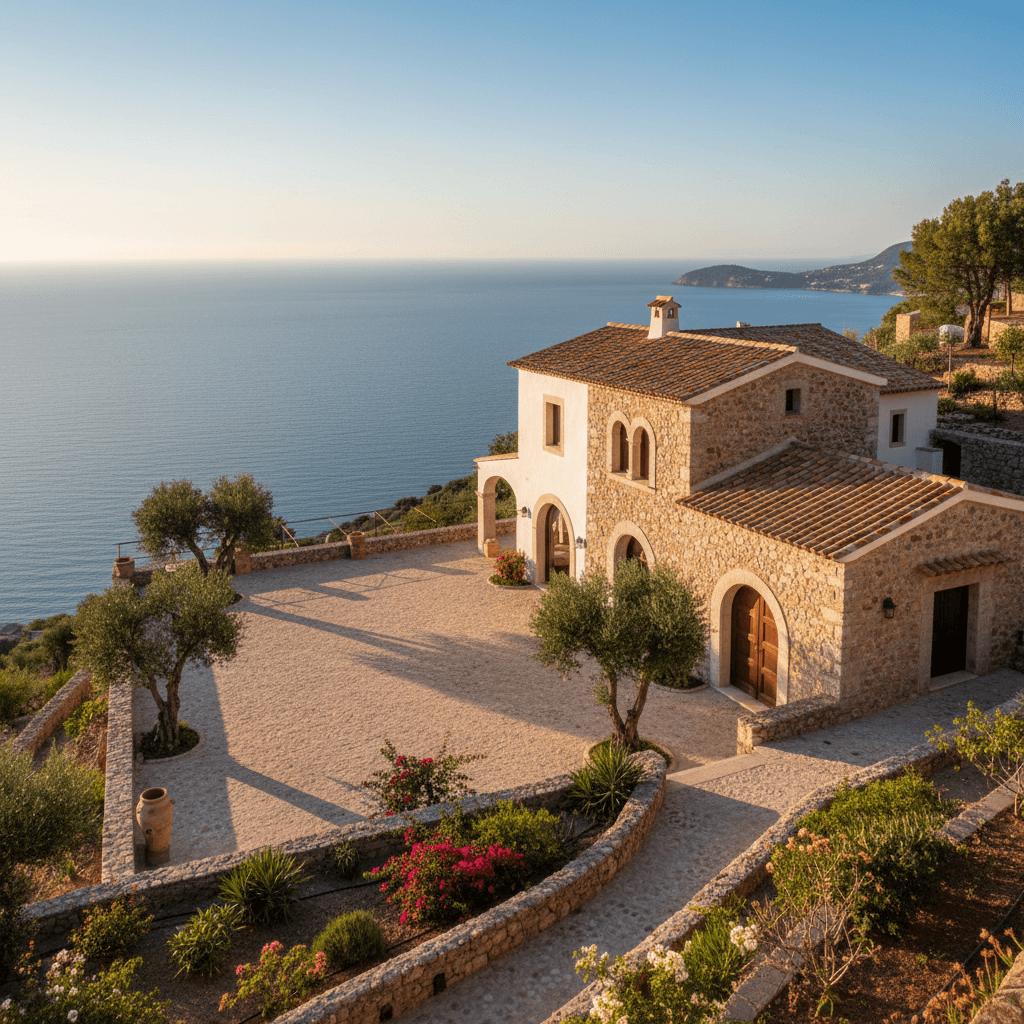 Mediterranean villa with sea views
