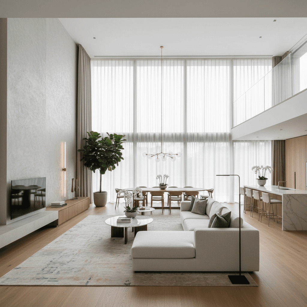 Luxury villa interior living space